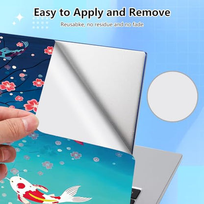 Universal Laptop Skin Sticker Decal for 11.6”12" 13" 13.3" 14" 15" 15.4" 15.6" Reusable Waterproof Scratch-Scratch Resistant Protective Vinyl Laptop Notebook Skin Stickers - Cherry Blossom and Fish - color: Cherry Blossom and Fish