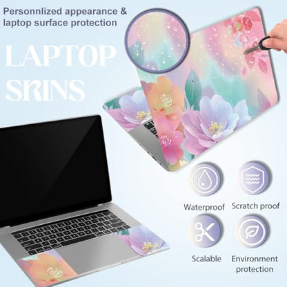 SUPERDANT Laptop Skin Sticker Flower Laptop Decals Personalized Universal Notebook Computer Wrap Vinyl Skin Stickers Cover Art Decal Removable 12-15.6 Inch Waterproof Scratch-Resistant Gifts - style: Colorful Florals