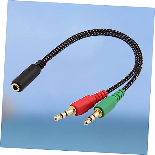 HOMSFOU 3pcs Female to Male Headset Splitter Cable Adapter for Audio Dual Ports for Headphones and Microphone Compatible Laptops and Mobile Devices Stereo Audio Cable