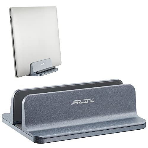 JARLINK Vertical Laptop Stand, Adjustable Aluminum Desktop Holder, Gray | Vertical Laptop Holder Fits up to 17.3" Notebooks, Space-saving Desktop Organizer for MacBook, Surface, Dell & Gaming Laptops - color: Grey, size: 1-slot