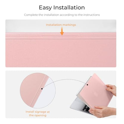 EooCoo Reinforced Anti-Crack Case for MacBook Air 13 inch,M5-M2 2026-2022 | True-to-Device Matte Texture, Anti-Fingerprint, Perfect Fit, Hard Shell Laptop Cover for MacBook Air 13.6 inch - color: Pink