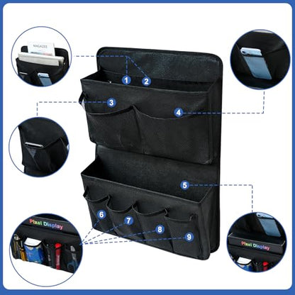 Desk Side Storage, Sesktop Storage Pouch, Drill-free Laptop Holder, Clip-on Multifunctional Laptop Stand with Pen Holder, Hanging Desktop Storage Rack for Home Offices