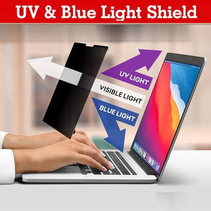 Privacy Screen for MacBook Air 15 Inch (2023-2025, M2, M3, M4) | Removable Flip Over Laptop Privacy Shield | Anti-Glare | Eye Protection| Aniti Spy | Blue Light Reduced Protector - size: Macbook Air 15" M3/M4/M5