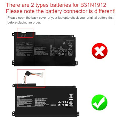 B31N1912 C31N1912 Laptop Battery for ASUS VivoBook 14 15.6" E410 E410MA E410M L410MA E410KA L410M-15 F414MA E510 L510 L510MA R522MA L510MA-WB04(DF112) L410MA-BV058TS E410MA-EK017TS E510KA-EJ033TS - size: 7.48*3.86*0.2inch B31N1912