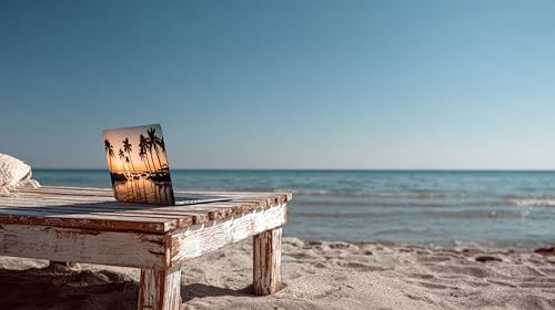 Laptop Skin Sticker Cover Decal Beach Designs - Universal Size - Fits All laptops up to a 16” Diagonal Size | Easy to Apply, Remove and Change Styles (Sunset Palm Trees) - style: Sunset Palm Trees