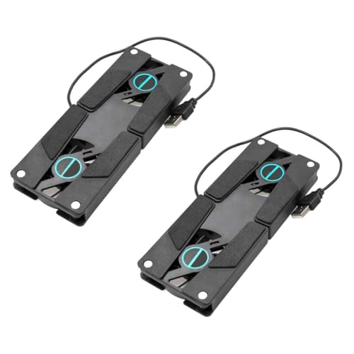 Operitacx 2PCS Dual Fan Laptop Cooling Pad USB Powered Cooler with Slip Mat Quiet Ventilated Stand for All Laptop Portable Travel and Business Use