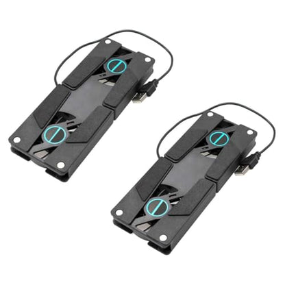 Operitacx 2PCS Dual Fan Laptop Cooling Pad USB Powered Cooler with Slip Mat Quiet Ventilated Stand for All Laptop Portable Travel and Business Use