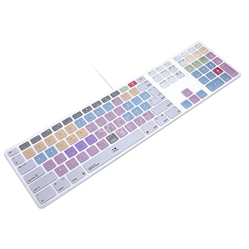 HRH Avid Pro Tools Functional Shortcuts Hot Keys Design Silicone Keyboard Skin Cover for iMac Keyboard G6 with NumberPaid Number pad A1243 MB110LL/B and MB110LL/A[US/EU Layout] - color: Z-Avid Pro Tools