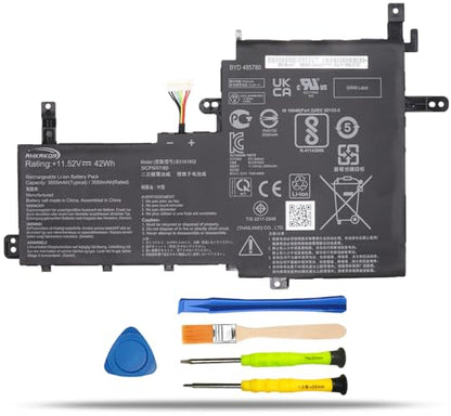 B31N1842 Laptop Battery Replacement for ASUS VivoBook S15 X513EA X513EP X513EQ X531F X531FA K531F S531F S531FA S531FL V531F V531FA V531FL S5500F S5500FL V5050E V5050EA Series 11.52V 42Wh - size: 9.64*5.53*0.19inch B31N1842