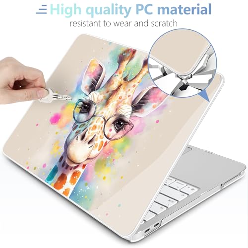 MEEgoodo Printed Case for New MacBook Neo 13 inch 2026 Release(Fit Model A3404), Laptop Hard Shell Cases with Keyboard Skin & Screen Protector & Webcam Covers, Giraffe - color: Giraffe