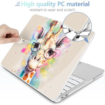 MEEgoodo Printed Case for New MacBook Neo 13 inch 2026 Release(Fit Model A3404), Laptop Hard Shell Cases with Keyboard Skin & Screen Protector & Webcam Covers, Giraffe - color: Giraffe