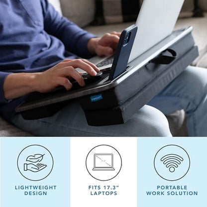 LAPGEAR Extra Large Adjustable Lap Desk - Black Carbon, Fits 17.3" Laptops