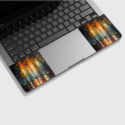 Universal Laptop Skin Sticker with 2 Wrist Pad Skins, Waterproof Scratch Resistant Vinyl Laptop Cover Decal, Cut to Fit for 11–15.6 Inch MacBook HP Dell Lenovo, Autumn Oil Painting - color: Autumn Oil Painting