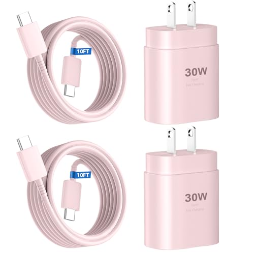 Phone 17 16 15 Charger Fast Charging,30W USB C Phone 17 16 15 Pro Max Charger Block &10FT Long Type C Cable Cord for i.Phone 17/17 Air/17 Pro/17 Pro Max/16/16 Plus/16 Pro/16 Pro Max/15/15 Pro Max,Pink - color: Pink, size: 10Ft