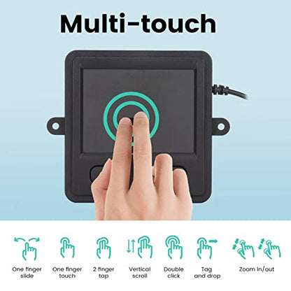 ASHATA Wired USB Touchpad, Portable Trackpad for Laptop and Desktop User, USB trackpad touchpad with 2 for Home Office Business Trip