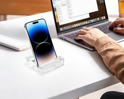 Square Portable Acrylic Cell Phone, CuteTransparent Desk Tablet Stand Universal Creative Travel-Friendly Accessory Compatible Smartphones and Mini Tablet - color: Transparent