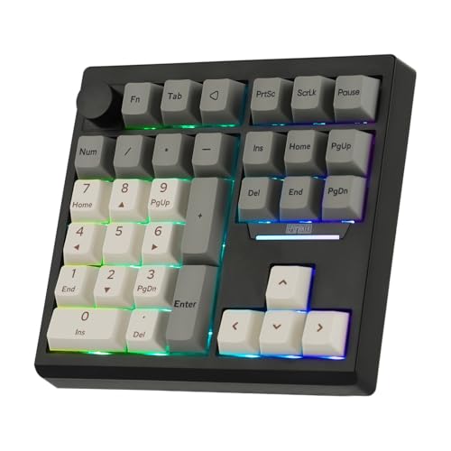 EPOMAKER TH33 Wireless Mechanical Numpad w/Arrow Keys & Knob, BT/2.4G/USB | Hot-Swap Numeric Keypad, RGB Backlit, PBT Keycap, VIA Programmable, Creamy Switch, Gasket Number Pad for PC Laptop Desktop