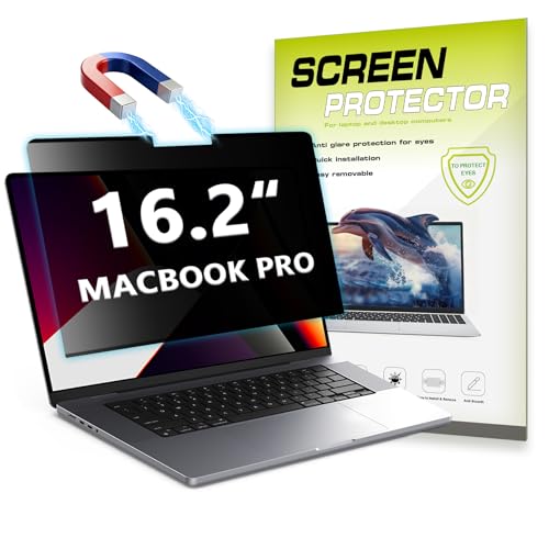 Attach & Go Removable Privacy Screen for 2026 MacBook Pro 16.2 Inch (2026-2021 M5, M4, M3, M2,M1 Pro/Max Chip), Detachable Anti-Spy Laptop Privacy Filter Shield, Anti Blue Light Anti Glare Screen Protector - color: MacBook Pro 16.2 inch