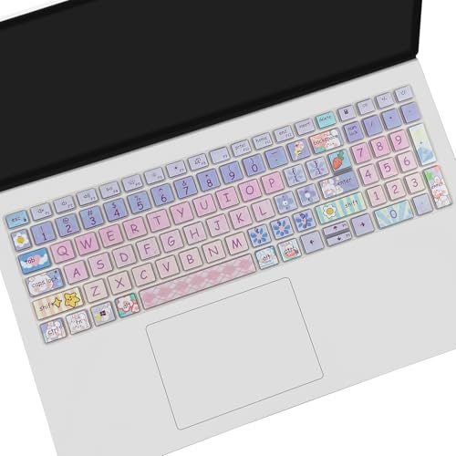Cute Keyboard Cover for Dell Inspiron 15 3000 5000 7000 3510 3511 3515 3525 3530 3535 5510 5515 5518 7510 15.6", Inspiron 16 7610, Vostro 15 3510 5510 5515, Latitude 3520, Cute Bunny - color: Cute Bunny