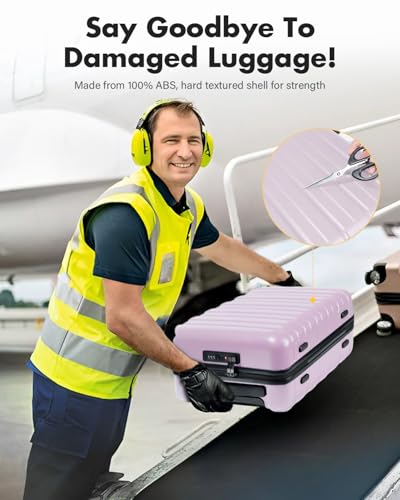 Lekesky 16 Inch Underseat Carry On Luggage Airline Approved, E-Purple | Durable ABS, Small Underseat Carry-on Luggage with TSA Lock Spinner Wheels, Personal Item Luggage Removable Wheels for Travel - color: E-Purple, size: 16 Inch