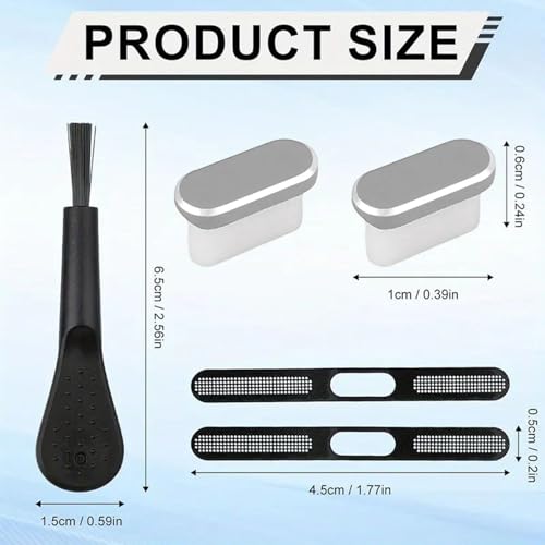 USB C Plug Cover Soft Protector Cleaner Set Electronic Device | Precise Anti Dust Kit for Phone Home Outdoor Offices Desk Car - color: Silver