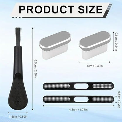 USB C Plug Cover Soft Protector Cleaner Set Electronic Device | Precise Anti Dust Kit for Phone Home Outdoor Offices Desk Car - color: Silver