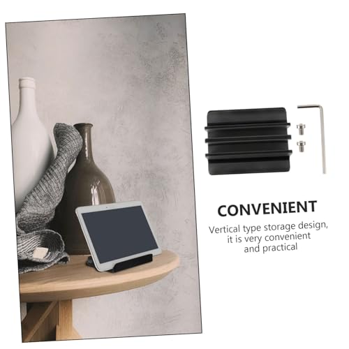 Toddmomy Aluminum Alloy Vertical Laptop and Tablet Stand Compact Desktop Rack Holder for Office and Home Use, Portable Black Dual-Slot Organizer Compatible with Notebooks