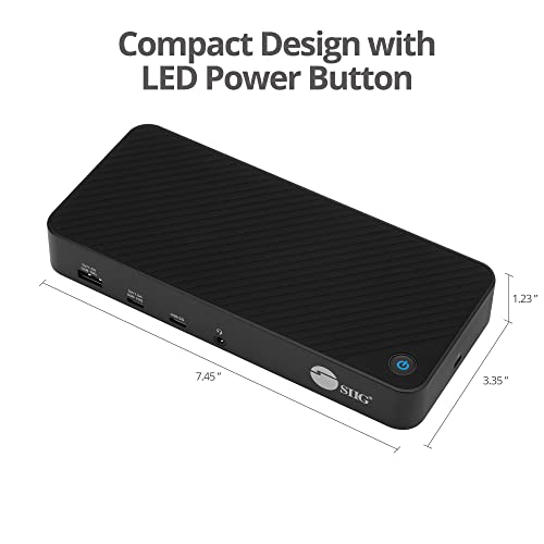 SIIG DisplayLink USB-C Dock, Triple 4K60Hz, 100W PD, JU-DK0P11-S1 | Run three 4K60Hz displays or one 5K60Hz display through DisplayLink; 100W PD, USB and Gigabit Ethernet expand laptops. - style: Triple 4K Display