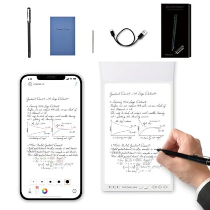 Smart Pen+Mini notebok, Digital Pen Real-time Sync for Digitizing, Storing, and Sharing Notes, Ideal Smart Pen for Note Taking, Drawing, Classroom, Offices, Compatible with Android and iOS