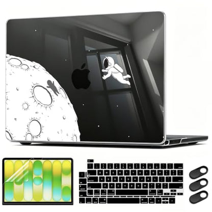 CISSOOK Black Astronaut Case Compatible with MacBook Pro 13 Inch 2020-2025 | 4in1 Set Plastic Hard Shell with Keyboard Cover for MacBook Pro 13 M2 M1 with Touch Bar A2338 A2251 A2289 - color: Pro13inch-Astronaut