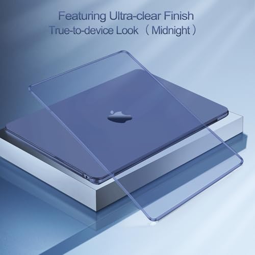 MOSISO Compatible with MacBook Air 15 inch Case M5 2026 M4 M3 M2 2025-2023 | A3448 A3241 A3114 A2941, Scratch-Resistant Protective Hard Shell Case&Keyboard Cover&ScreenFilm&Pouch, Crystal Midnight - color: Crystal Midnight