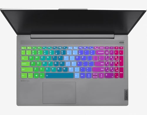 Colorful Keyboard Cover for 2026-2023 Lenovo Yoga 7i 15.6 16"/ Lenovo ideaPad 1 1i/ideaPad 3 3i 5 5i 15.6, IdeaPad Flex 5 5i 15.6 16, ideaPad Slim 7 15.6, ThinkBook 15 G2 G3 15p -Rainbow - color: Rainbow