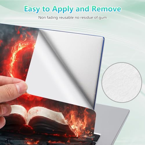 Laptop Skin Sticker Decal 12"-15.6" Universal Laptop/Notebook/Netbook Vinyl - Waterproof Scratch Resistant,Fits HP Dell Lenovo MacBook,2 Free Wrist Pads,Easy Apply & Remove,Fire Retro Book - color: Fire Retro Book