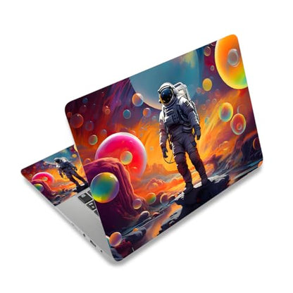 Laptop Decal Sticker Skin Cover, 12" 13.1" 13.3" 14" 15" 15.4" 15.6" Laptop Netbook Vinyl Art Skin Sticker Cover Notebook PC Protector (2 Wrist Pad Included), Removable Reusable, Great Astronaut - color: Great Astronaut