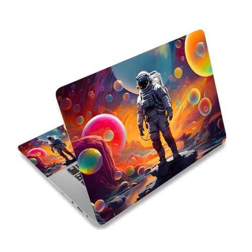 Laptop Decal Sticker Skin Cover, 12" 13.1" 13.3" 14" 15" 15.4" 15.6" Laptop Netbook Vinyl Art Skin Sticker Cover Notebook PC Protector (2 Wrist Pad Included), Removable Reusable, Great Astronaut - color: Great Astronaut