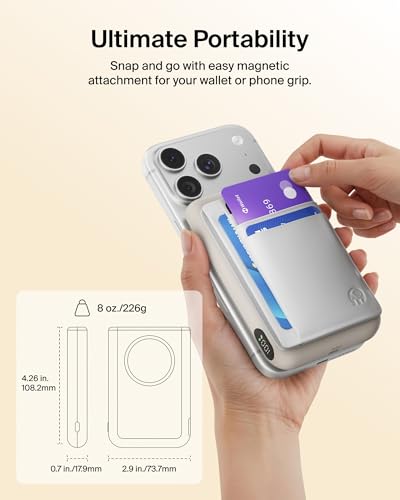 Belkin 10000mAh Qi2.2 25W MagSafe Power Bank with Kickstand and Display | Wireless Charging Battery Pack, iPhone 17, Air, Pro, Pro Max, Google Pixel 10, Digital Battery Display, Magnetic - color: Sand