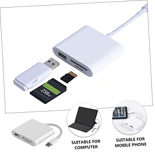 HOMSFOU USB Card Reader 3-in-1 Multi-Format Adapter for Laptop Tablet and Phone High-Speed USB 3.0 Type-C Converter Compatible