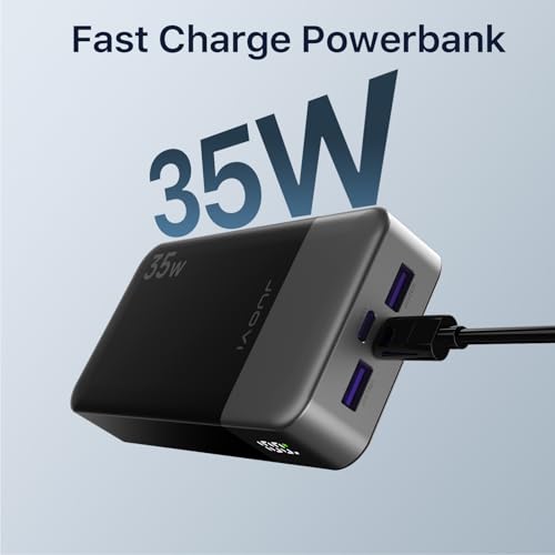 JUOVI Portable Power Bank 20000mAh, 35W Portable Charger, Battery Pack Fast Charging, PD3.0 QC4.0 Phone Battery Pack with LED Display for iPhone 16 15 14, Galaxy, Tablet, Switch, etc - color: Black