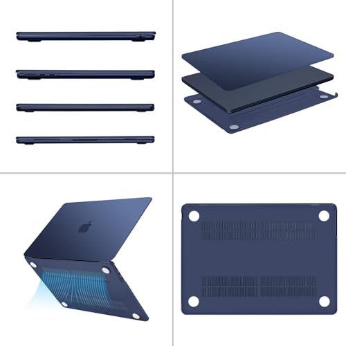 MOSISO Compatible with MacBook Air 13 inch Case M5 2026 M4 M3 M2 2025-2022 | A3449 A3240 A3113 A2681, Scratches-Resistant Protective Hard Shell for MacBook Air 13.6 inch Case, Midnight - color: Midnight