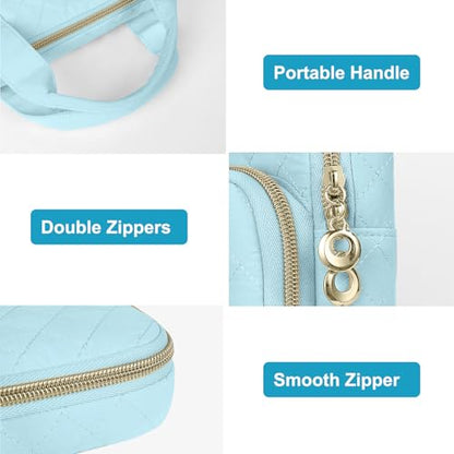 MOSISO 360 Protective Laptop Case 13.3 inch, 13-13.3 inch Laptop Sleeve | Compatible with MacBook Air/Pro 13/Pro 14,HP Dell ASUS Lenovo, Square Quilted Bag with 2 Pockets&Handle&Belt, Ice Blue - color: Ice Blue, size: 13.3 inch