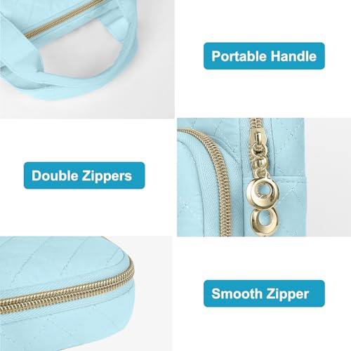 MOSISO 360 Protective Laptop Case 13.3 inch, 13-13.3 inch Laptop Sleeve | Compatible with MacBook Air/Pro 13/Pro 14,HP Dell ASUS Lenovo, Square Quilted Bag with 2 Pockets&Handle&Belt, Ice Blue - color: Ice Blue, size: 13.3 inch