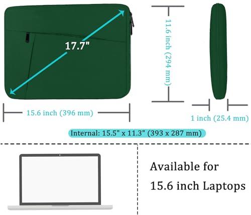 15.6 inch Laptop Case, Shockproof Protective Computer Carrying Cover with Front Pocket, Briefcase Handbags Laptop Bag for 15.6 inch HP, Dell, Acer, Asus, Notebook, Dark Green - color: Dark Green, size: 15.6 inch