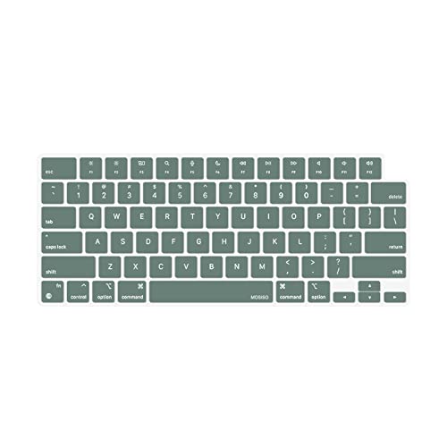 MOSISO Keyboard Cover Skin Compatible with MacBook Air 15 inch M3 M2 | A3114 A2941/Air 13.6 A3113 A2681/Pro 14/16 M4 M3 M2 M1, Midnight Green - color: Midnight Green