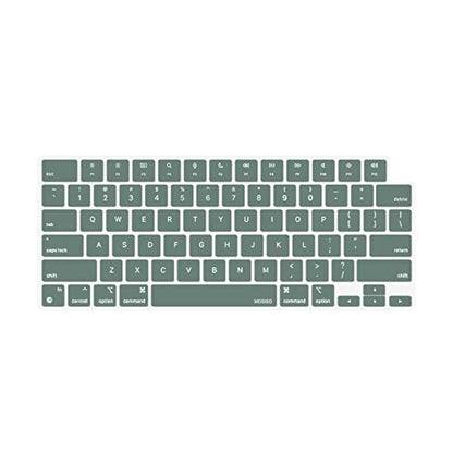 MOSISO Keyboard Cover Skin Compatible with MacBook Air 15 inch M3 M2 | A3114 A2941/Air 13.6 A3113 A2681/Pro 14/16 M4 M3 M2 M1, Midnight Green - color: Midnight Green
