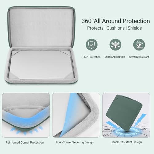MOSISO Compatible with MacBook Air 13 inch Case M5 2026 M4 2025 M3 M2 2024-2022 A3449 A3240 A3113 A2681,Hard Shell&Sleeve Bag&Keyboard Skin&Webcam Cover&ScreenFilm for MacBook Air 13.6, Emerald Green - color: Emerald Green