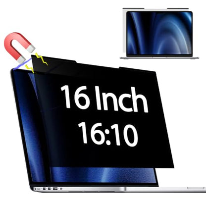 Magnetic Laptop Privacy Screen for 16 Inch 16:10 Aspect Ratio | Screen Size is 13.57 in Wide and 8.48 in High, Removable, Anti Glare, Anti Blue light,Compatible With HP Dell Lenovo Thinkpad - color: Magnetic Laptop 16 Inch 16:10