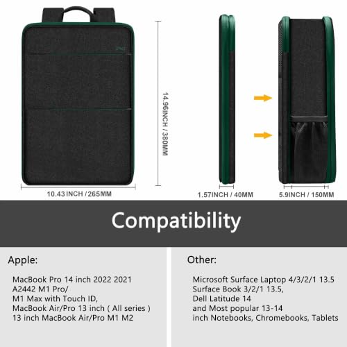 Slim & Expandable Laptop Backpack Water Resistant Backpack Travel Backpack Compatible with MacBook Air/Pro/Neo 13-14 inch, XPS 13/14, Surface 13.5" and Most 13-14 Notebooks，BK01GR01 - color: Bk01gr01, size: 13"-14"