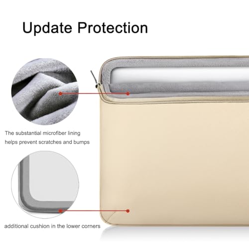 Voova 13.3-13 Inch Laptop Sleeve, Laptop Cover, MacBook Case, Apricot | Slim splash-proof 13-inch laptop sleeve compatible with MacBook Air/Pro M1-M4, HP, Lenovo, Asus and Acer for daily use - color: Apricot, size: 12.6-13.6 Inch
