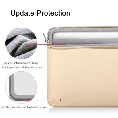 Voova 16-15.6 Inch Laptop Sleeve, Laptop Cover, MacBook Case, Apricot | Splash-proof laptop sleeve with soft protection, suitable for laptops and MacBook Pro 16 during travel - color: Apricot, size: 15.6-16 Inch