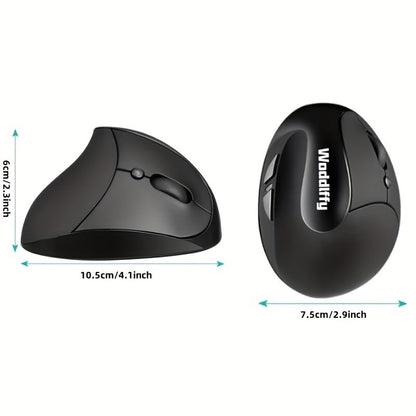 Vertical Mouse,Wireless Small Hand Ergonomic Mouse,Quiet Clicks 3 Adjustable DPI (1000/1200/1600),Compatible with Windows/Mac/Linux - color: Black